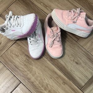 Puma Kids Sneakers - White and Pink Duo